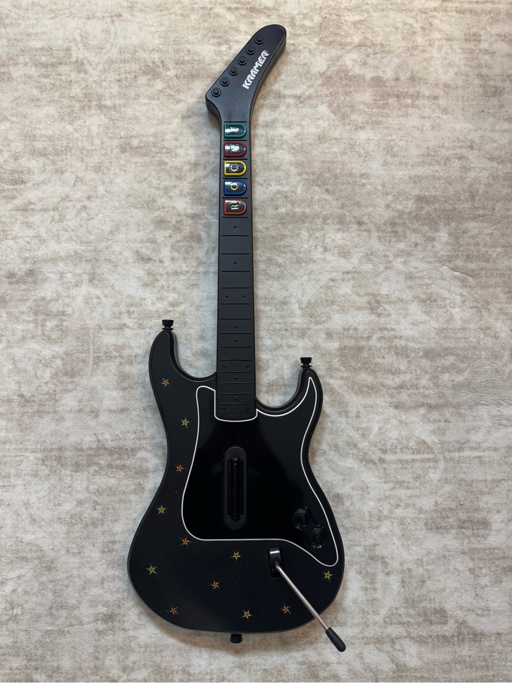 Guitar Hero Kramer Wireless Guitar Controller PS2 Untested RedOctane Black